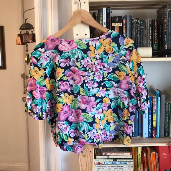 Vintage floral cropped blouse - Picture 5 of 6